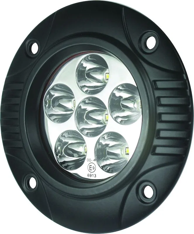 357201011 – HELLA Driving/ Fog Light, LED Bulb 6 LED Clear Bulb 4.8 Inch Round 18 Watt Spot Beam Clear Lens Black Hou...